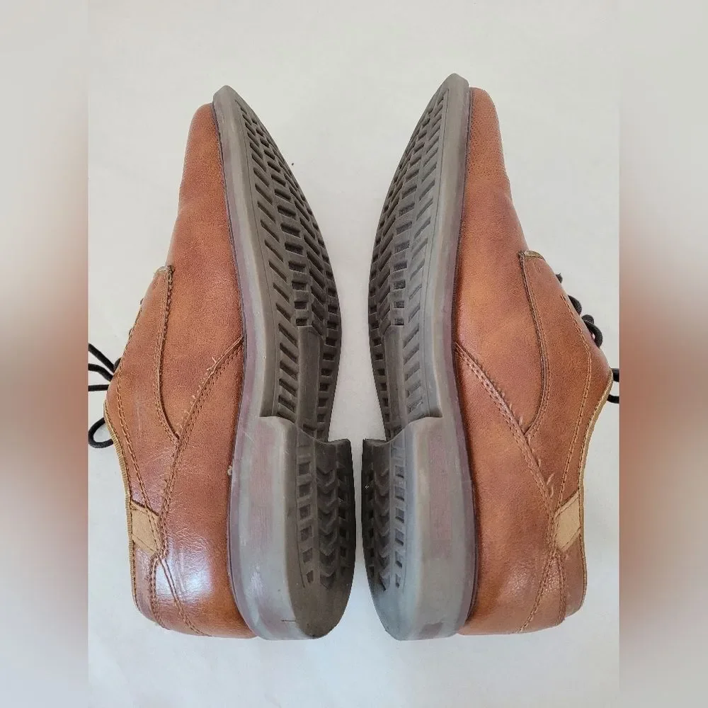 Freeman Rance Loafers Youth 2.5 Brown Cognac Faux Leather Dress Shoes Boys Kids
